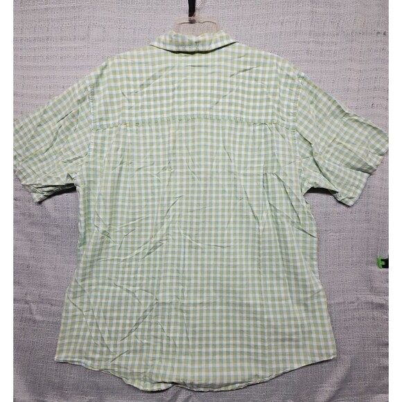 Chaps Men’s Short Sleeve Button-Down Shirt XL Green Checkered  Pre-Owned - Picture 6 of 6